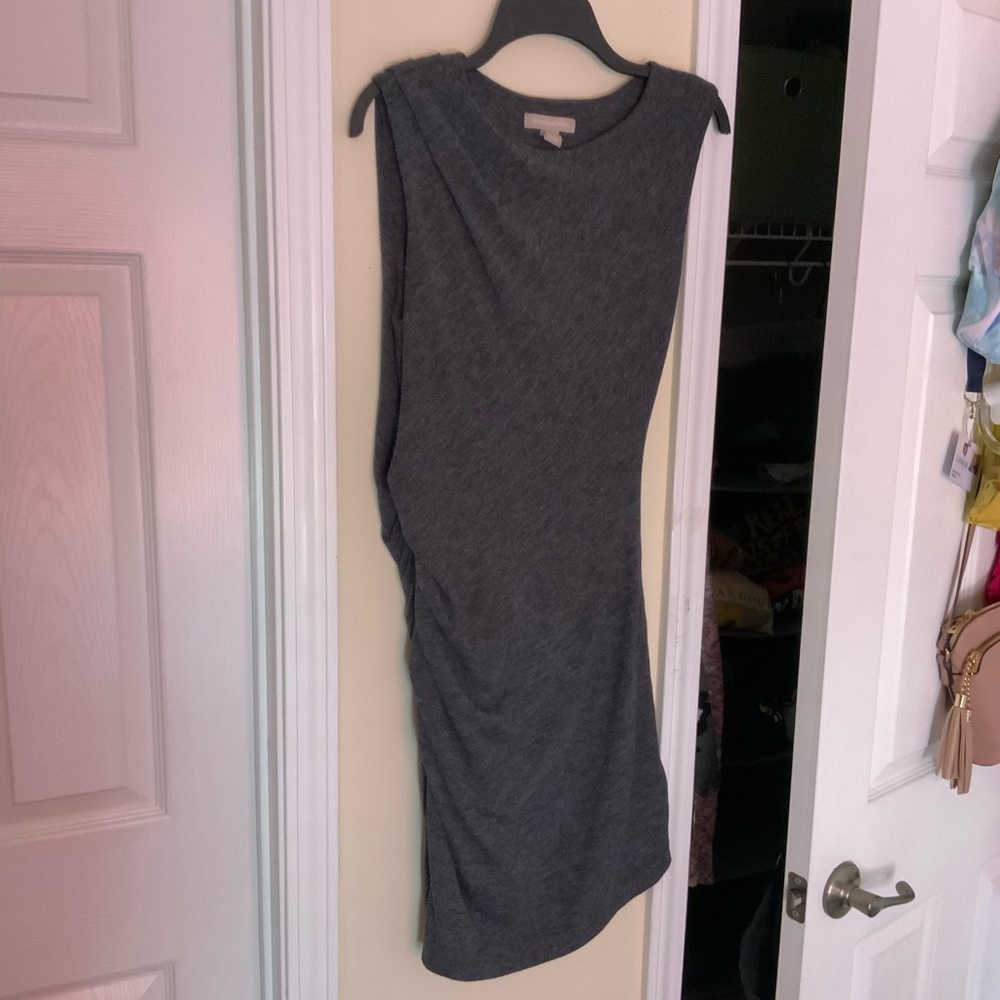Gray Gathered Side Dress